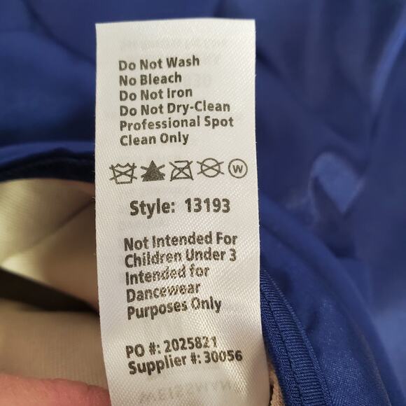 Weissman Blue Fairy Silky High Slit Dress Size ? Whimsy Stretch Leotard Lined - Picture 10 of 15